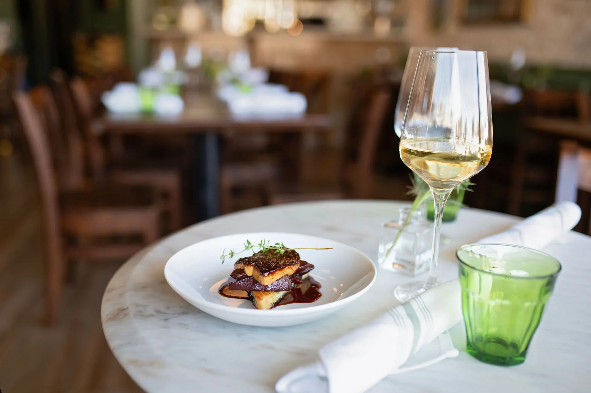 Seafood dish with the Bistro Mistral dining room